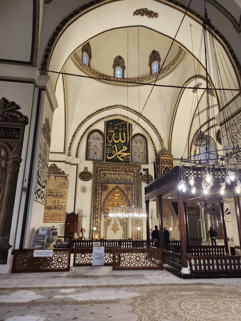 The central prayer space, the heart of the mosque. Prayer directions are indicated and the worship service is conducted here.
